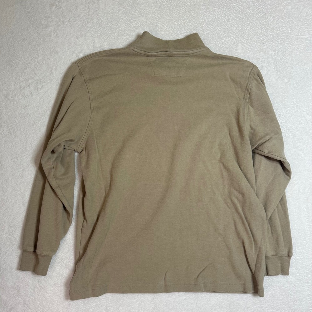 Vintage Alexander Julian Colours Mock Neck Shirt Mens Medium Tan Cotton 90s Dad - Picture 2 of 7